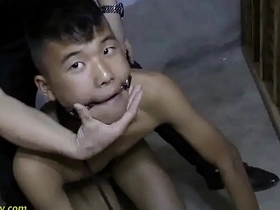 Gay Asian slave submits to BDSM master
