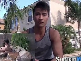 Muscular Asian hunk pleasures himself in HD