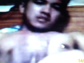 Asian twink masturbating alone caught on camera