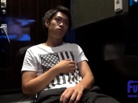 Newcomer gay masturbator takes on Johnny's-style performance