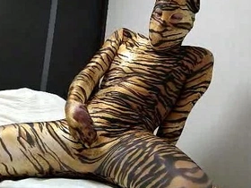 Japanese solo boy in spandex Zentai