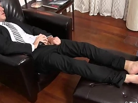 Gay men indulge in foot fetish and masturbation